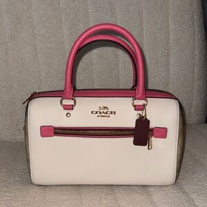 Coach Pink and Cream Satchel Bag